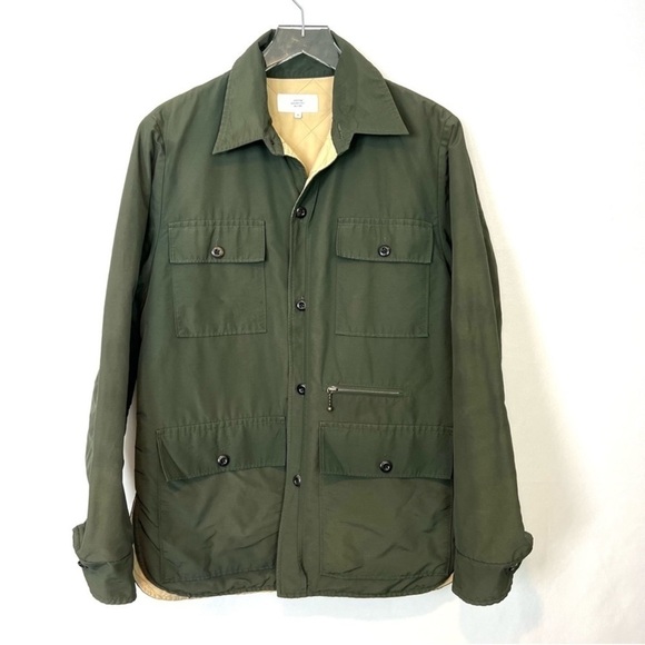 Jack Spade Green Utility Jacket Pockets Button Front Medium - Picture 4 of 12